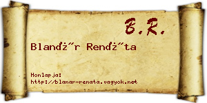 Blanár Renáta névjegykártya